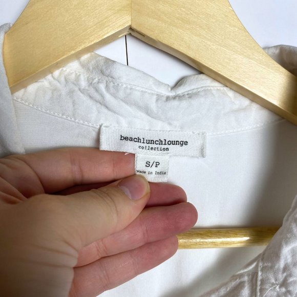 BeachLunchLounge White Casual Lightweight Button Down Casual Small - Picture 6 of 8